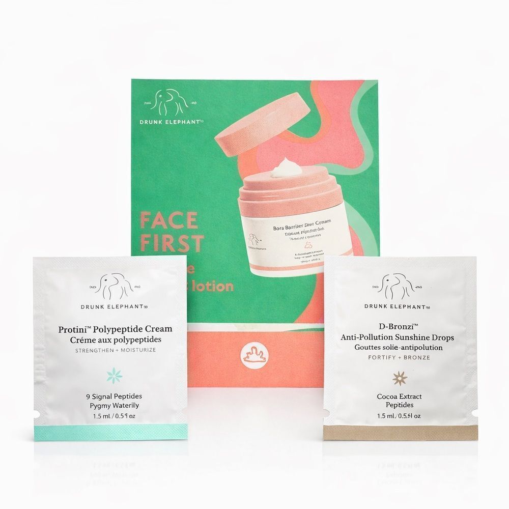 Drunk Elephant Protini + D-Bronzi Mini Set 1.5mL Trial Size Skincare Bundle. New